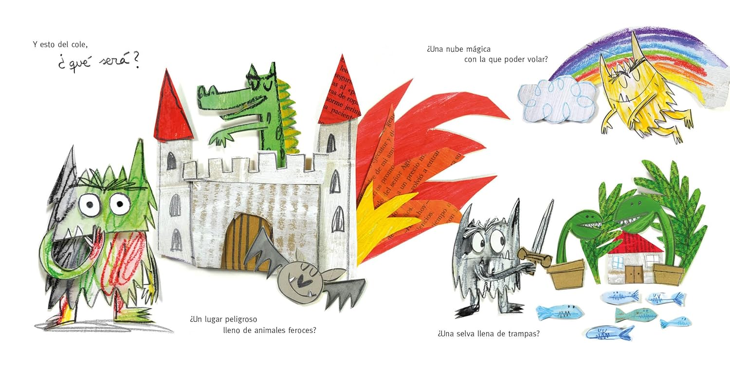 Ilustraciones interiores del cuento El Monstruo de Colores va al cole