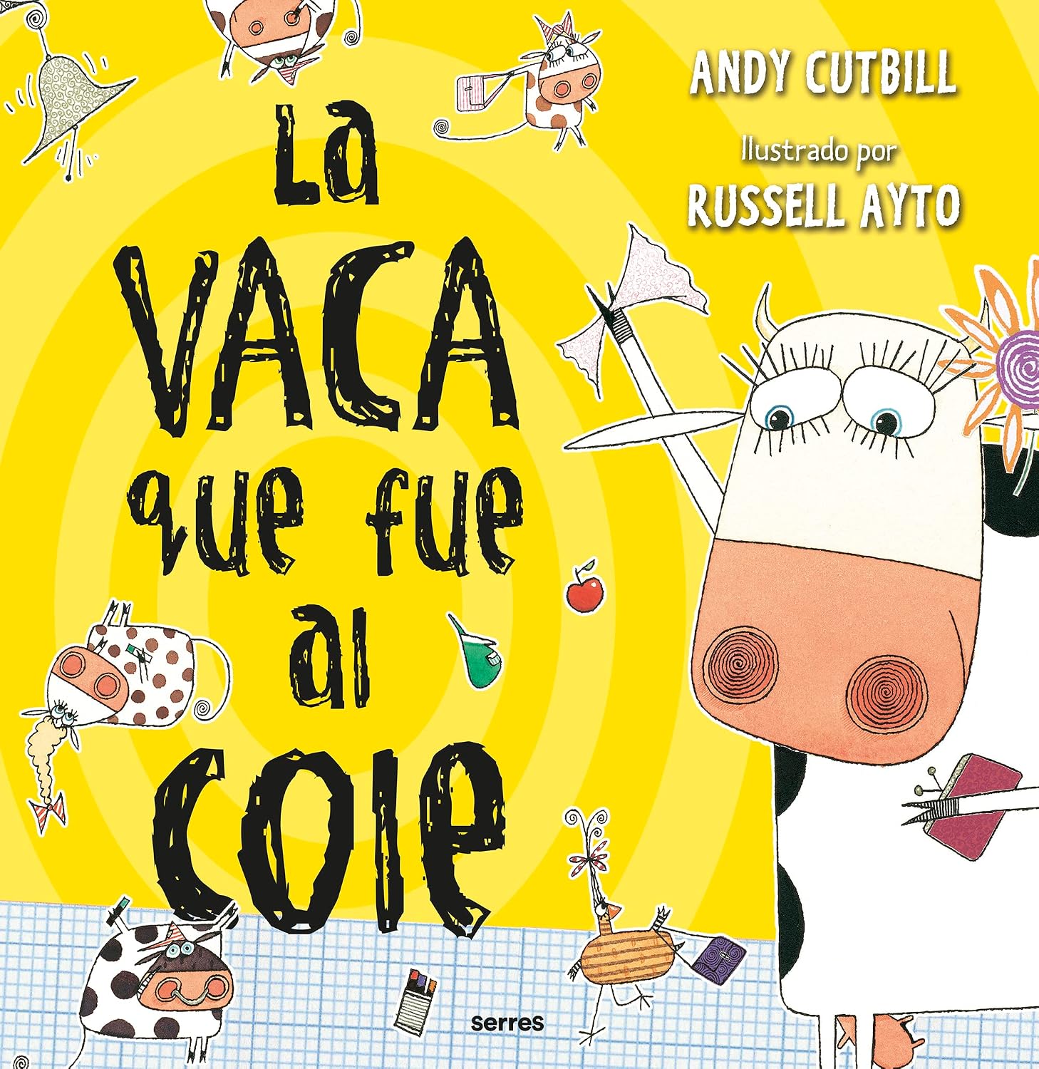 Portada del cuento La vaca que fue al cole, de Andy Cutbill